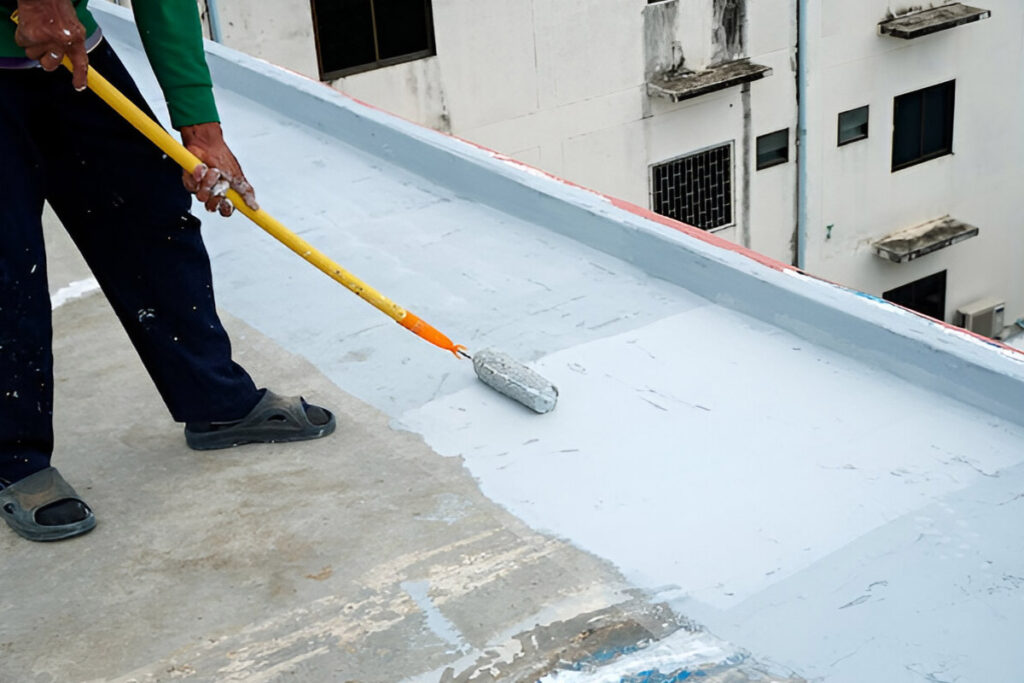 Beat the heat with our reflective roof cool coating service.